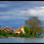 Les toitures du Bourg avec le manoir Forel